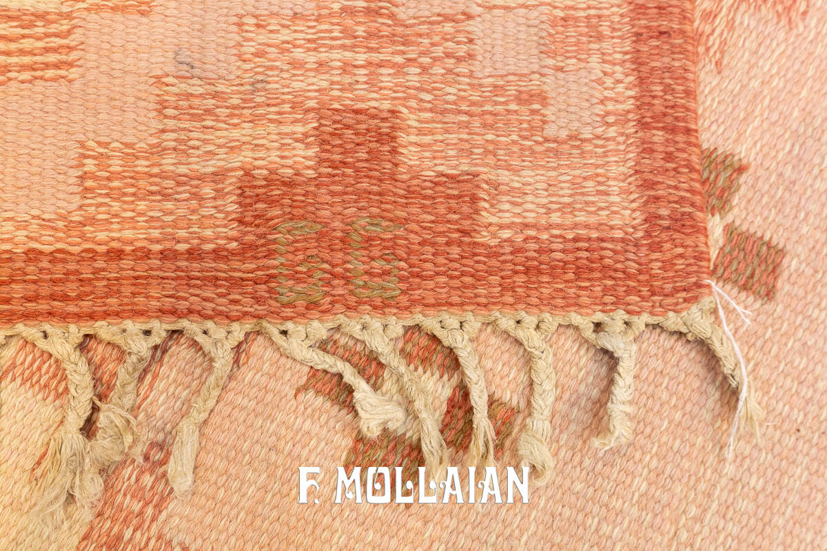 Tapis Kilim Suédois Rollakan Rose Couleur n°:953714